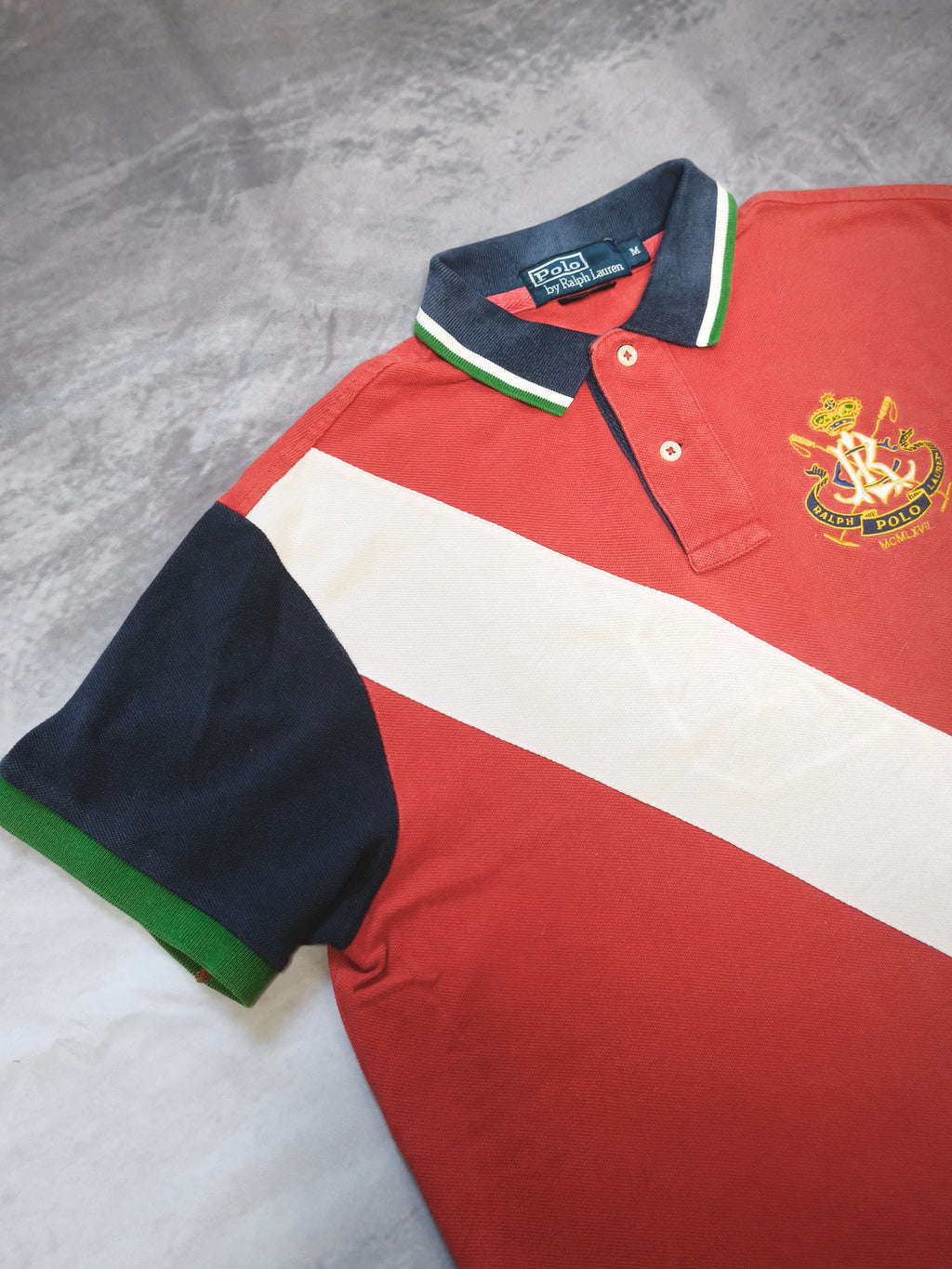 Polo Ralph Lauren Crest Shirt "3" Stampa Grande sul Retro Taglia M