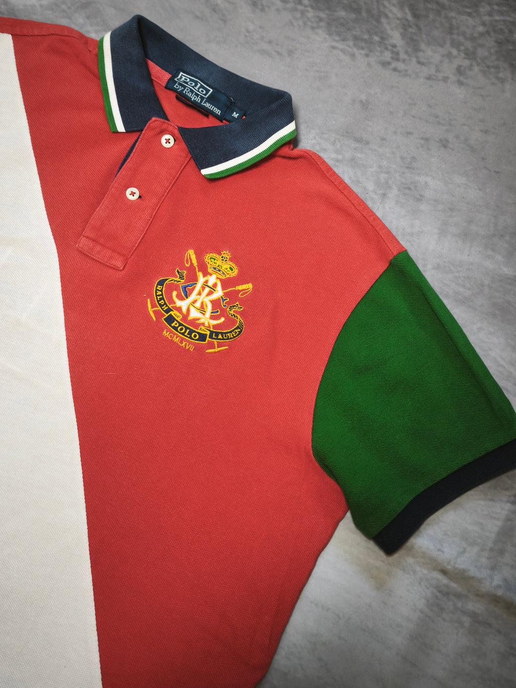 Polo Ralph Lauren Crest Shirt "3" Stampa Grande sul Retro Taglia M