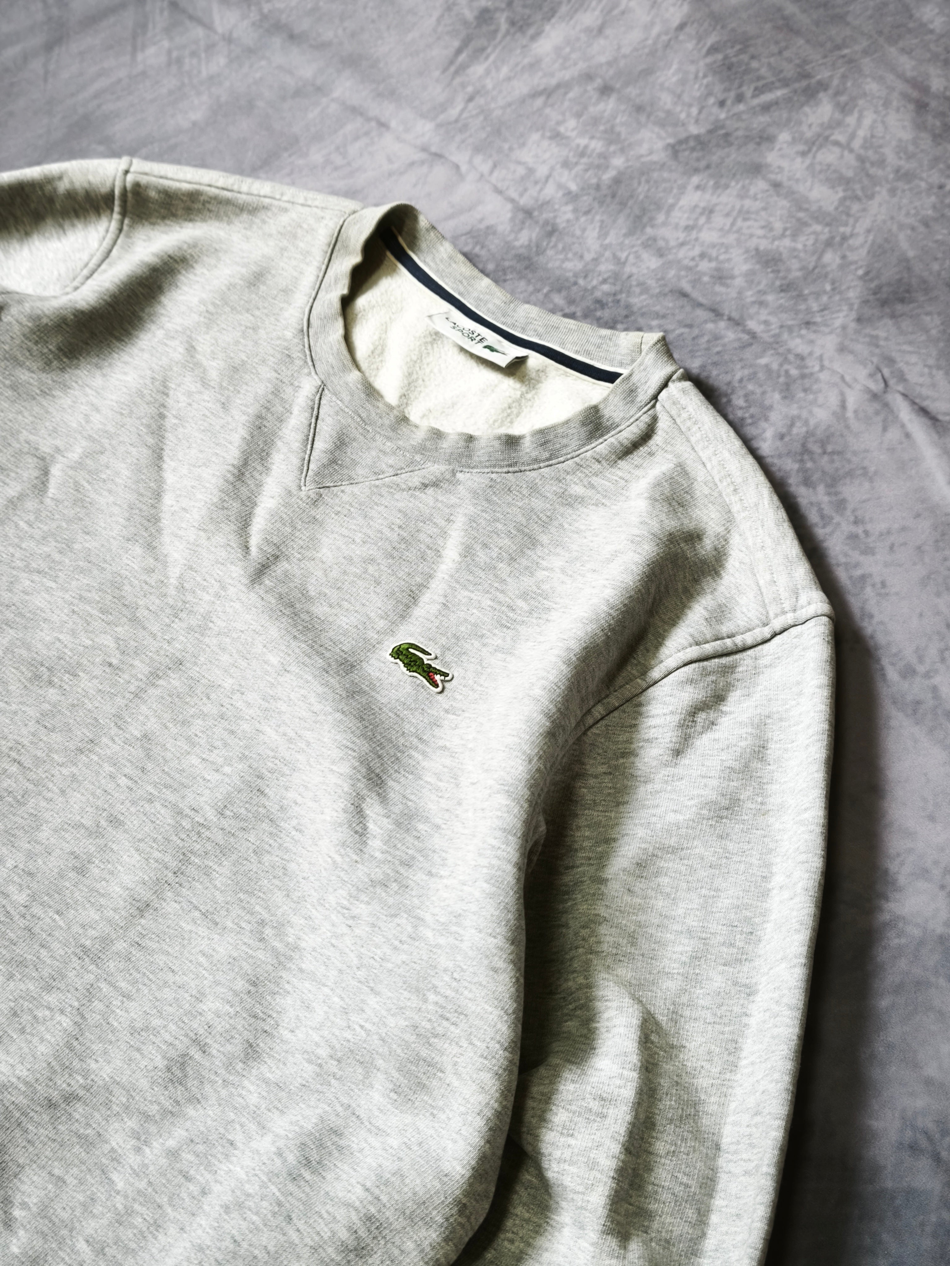 Lacoste Sport Fleece Crewneck Sweater Grey Size M