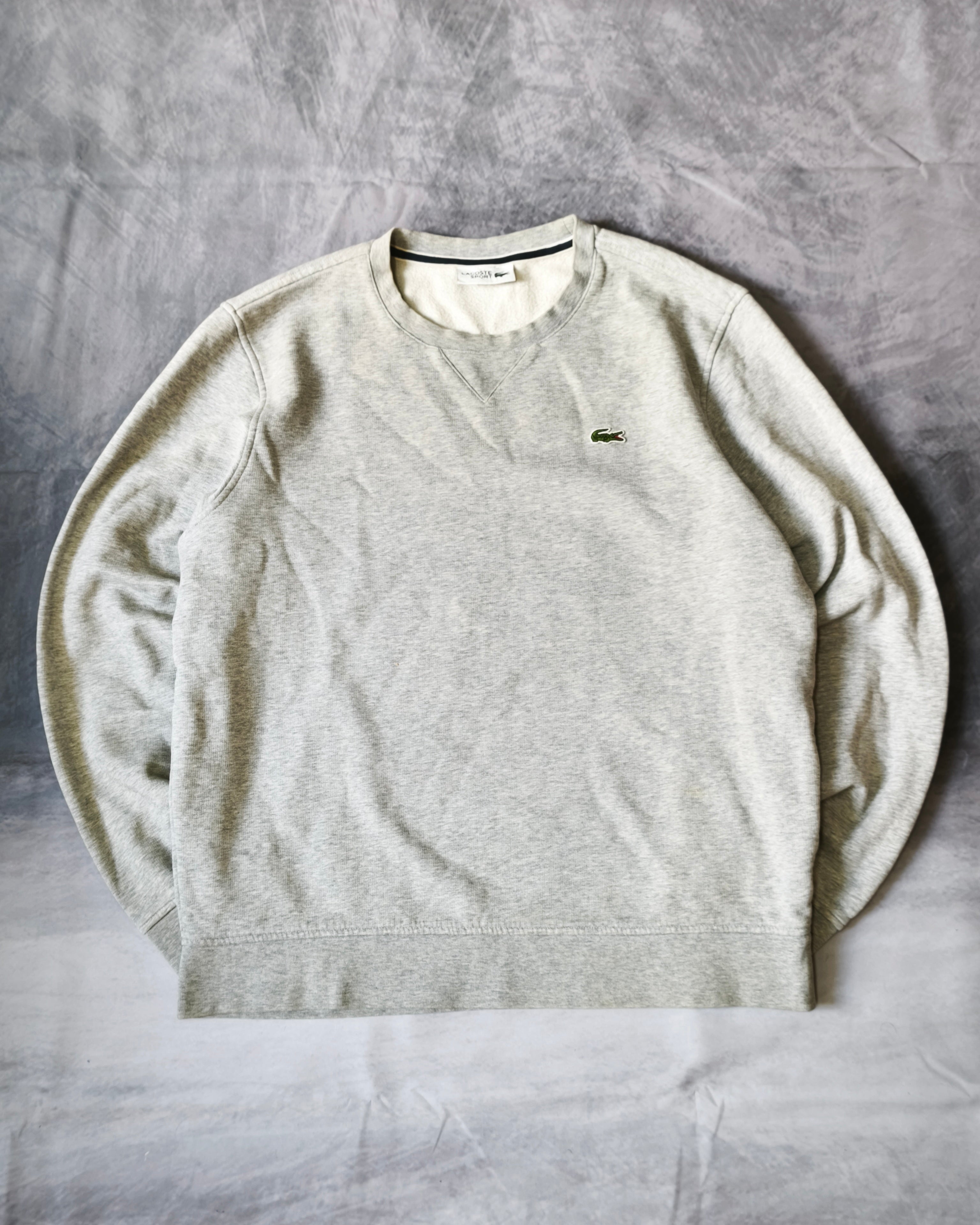 Lacoste Sport Fleece Crewneck Sweater Grey Size M