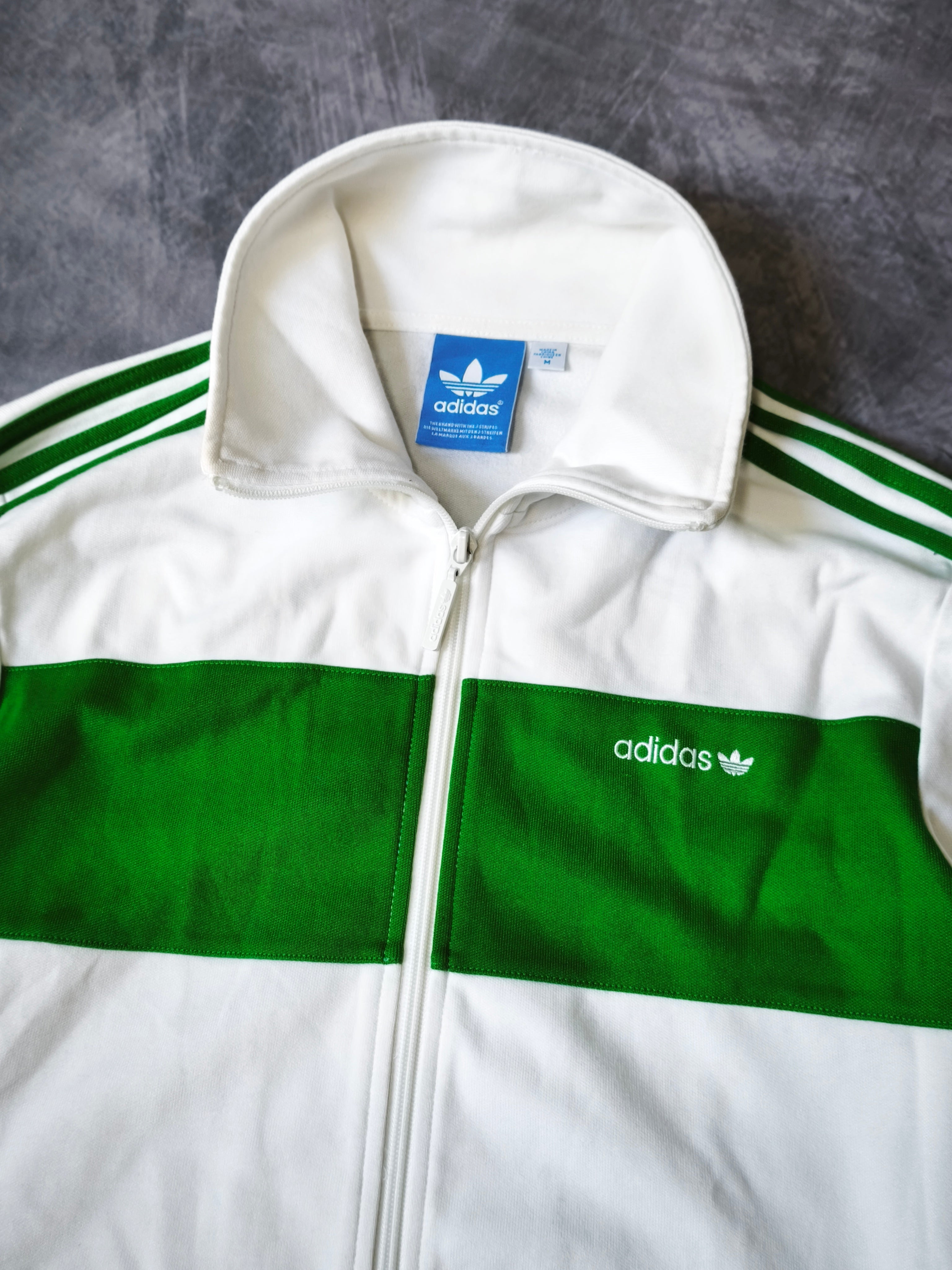 Adidas Originals Colorblock Track Jacket White/Green Size M
