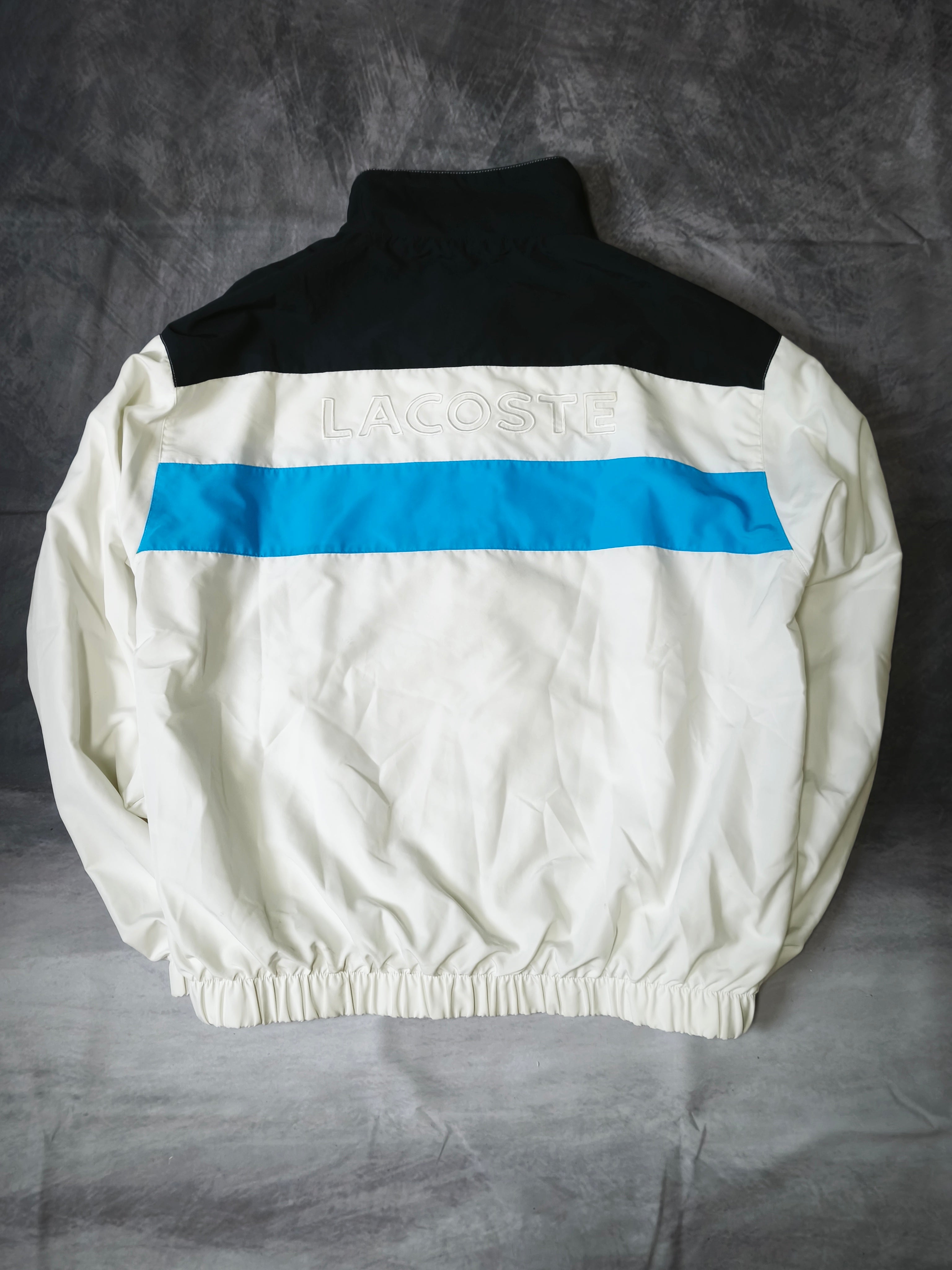 Giacca sportiva Lacoste con blocco di colore, blu/bianca, taglia L