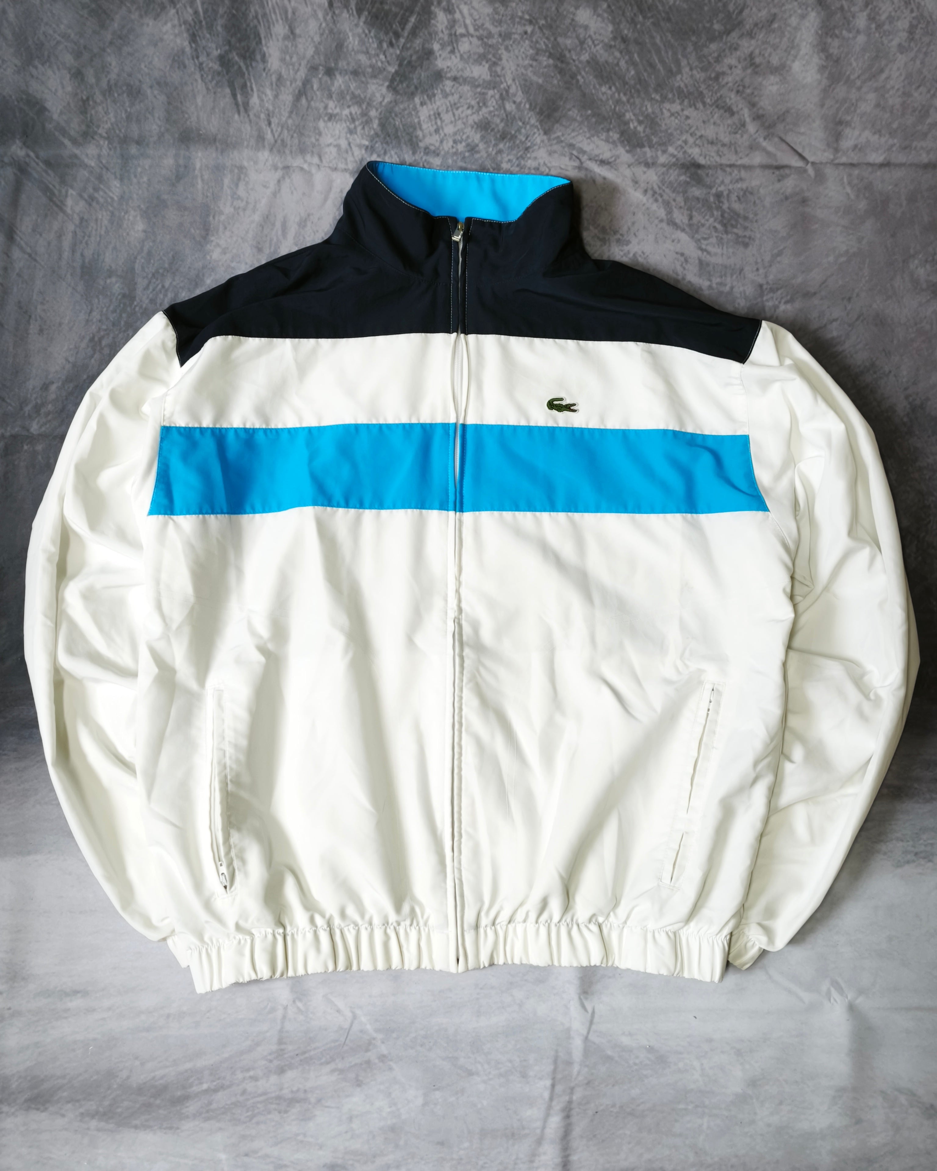 Giacca sportiva Lacoste con blocco di colore, blu/bianca, taglia L