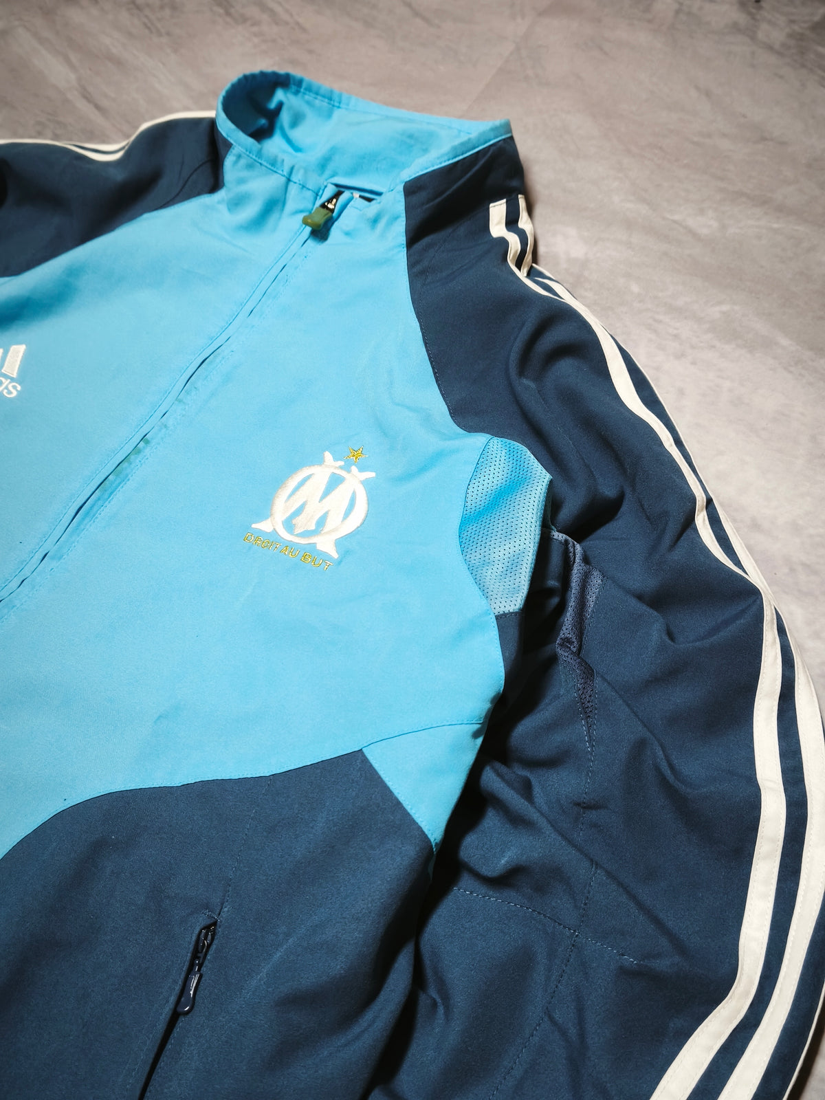 Adidas Olympique de Marseille Track Jacket Skyblue/Navy Size L