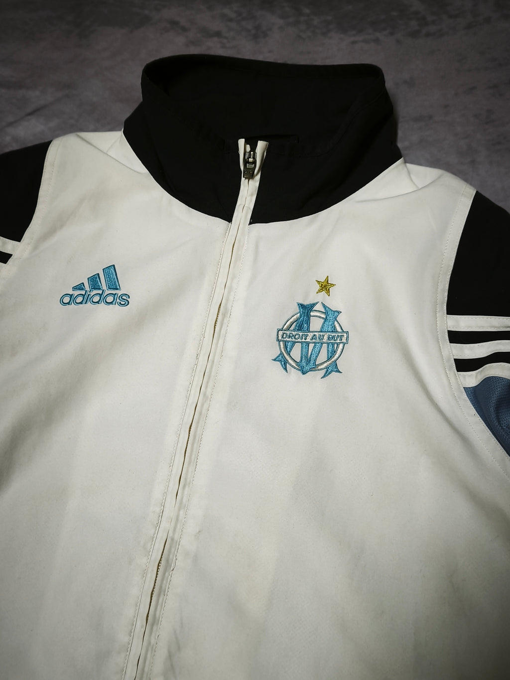 Adidas Olympique de Marseille Track Jacket White/Blue Size S