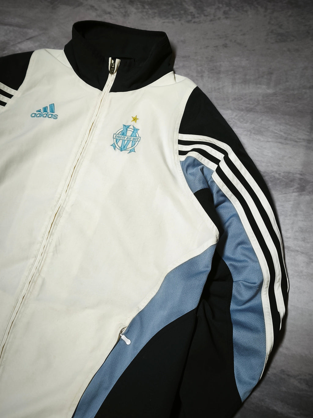 Adidas Olympique de Marseille Track Jacket White/Blue Size S