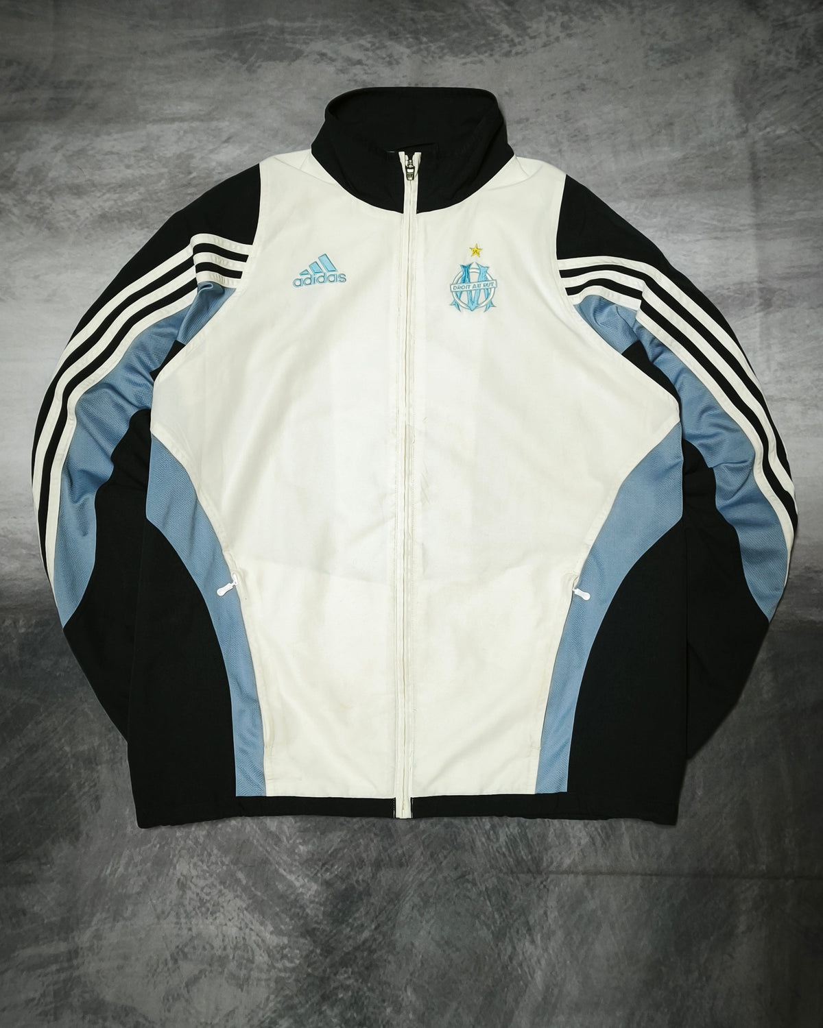 Adidas Olympique de Marseille Track Jacket White/Blue Size S