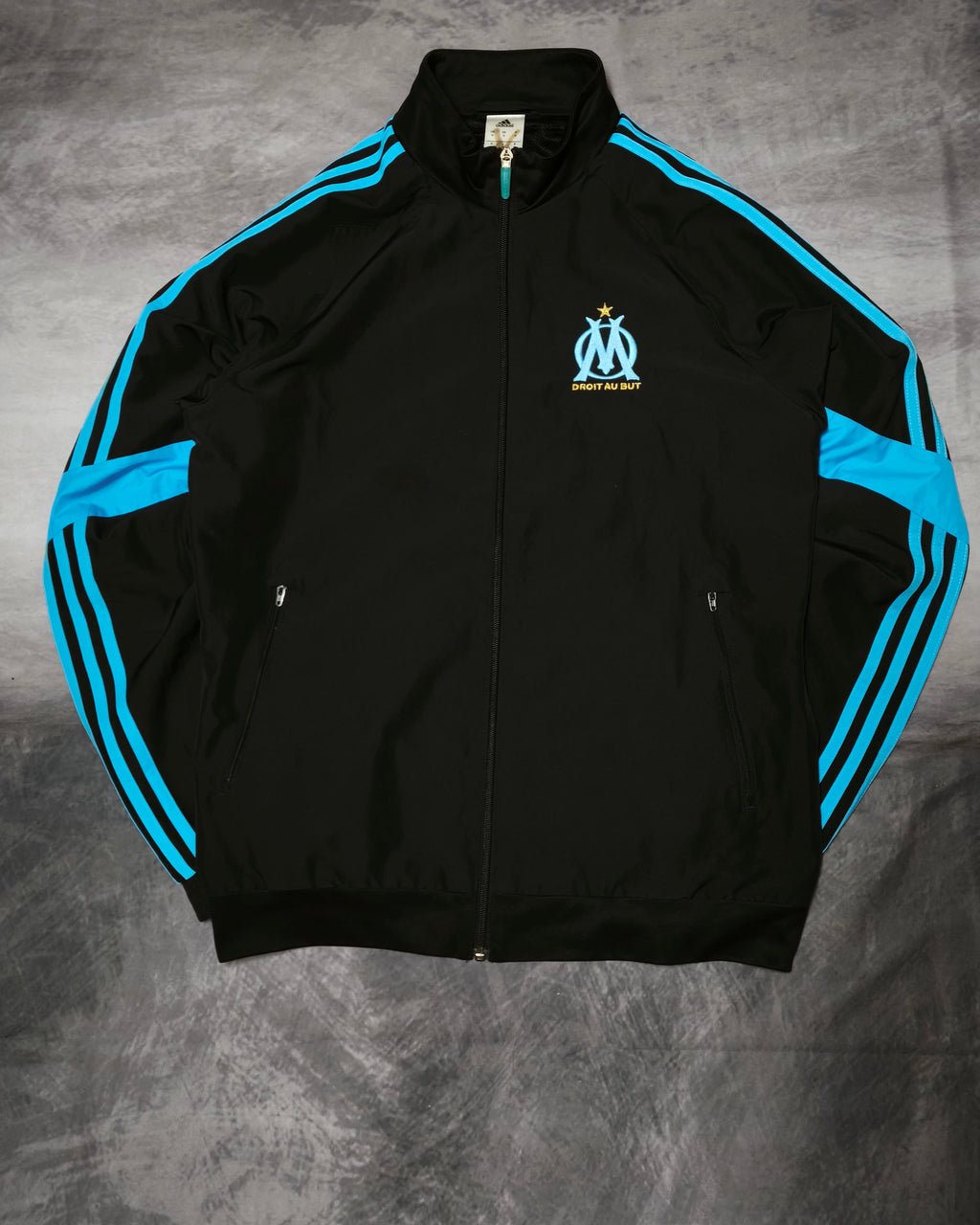 Adidas Olympique de Marseille Track Jacket Black/Babyblue Size M