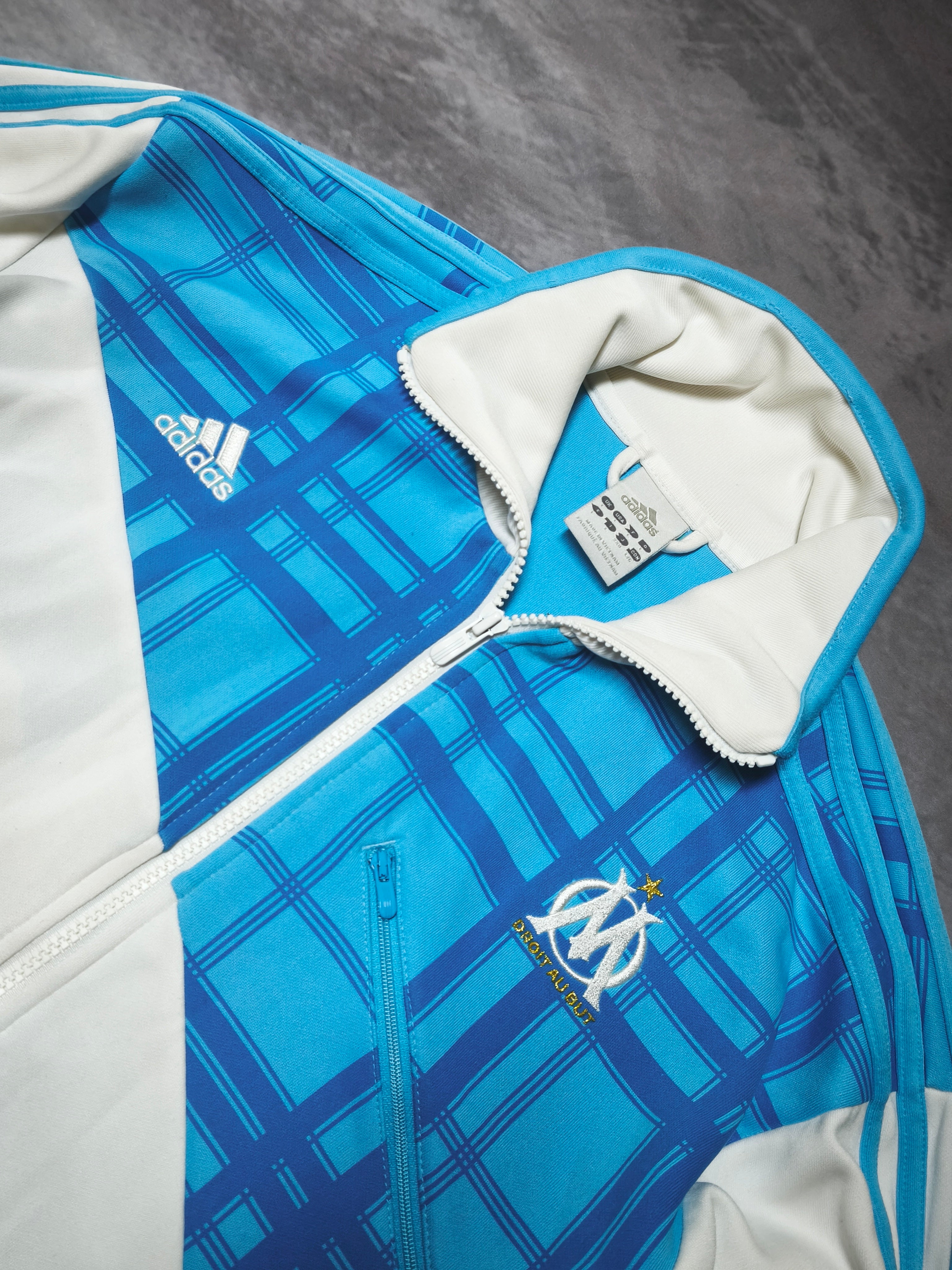 Adidas Olympique de Marseille Track Jacket Lightblue/White Size L