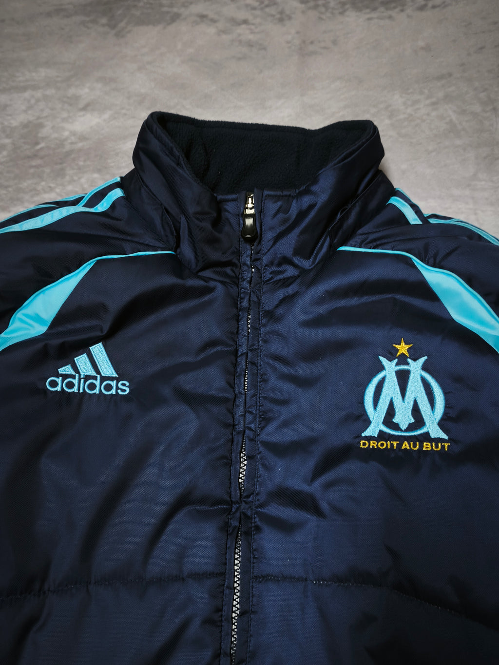 Adidas Olympique de Marseille Winter Coat Blue Size M