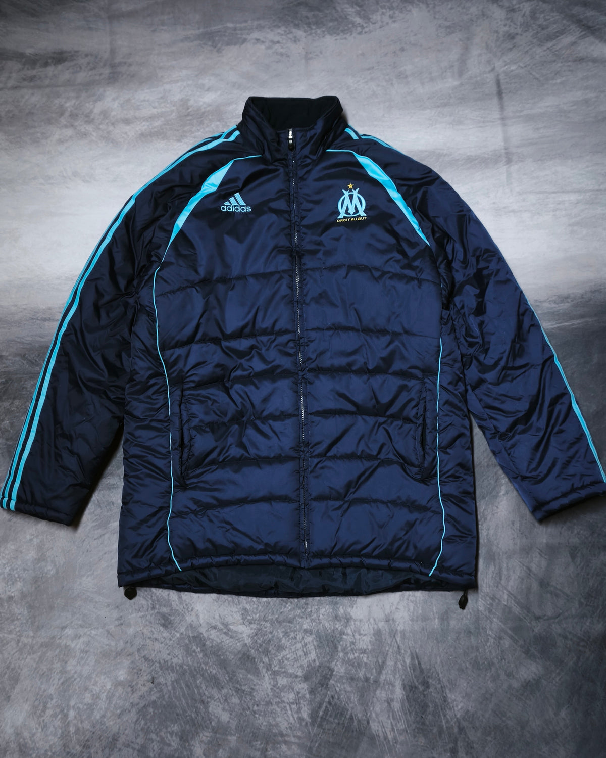 Adidas Olympique de Marseille Winter Coat Blue Size M