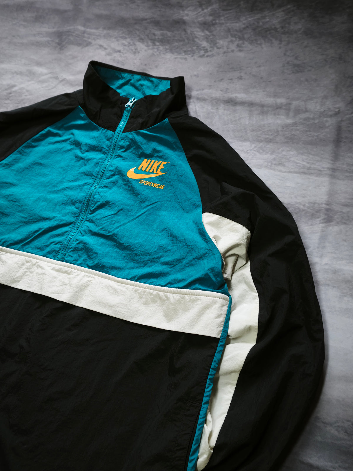 Nike Re-Issue Woven Tracksuit Black/Teal Size M