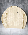 Polo Ralph Lauren Cable-Knit Cotton Sweater Beige Size S