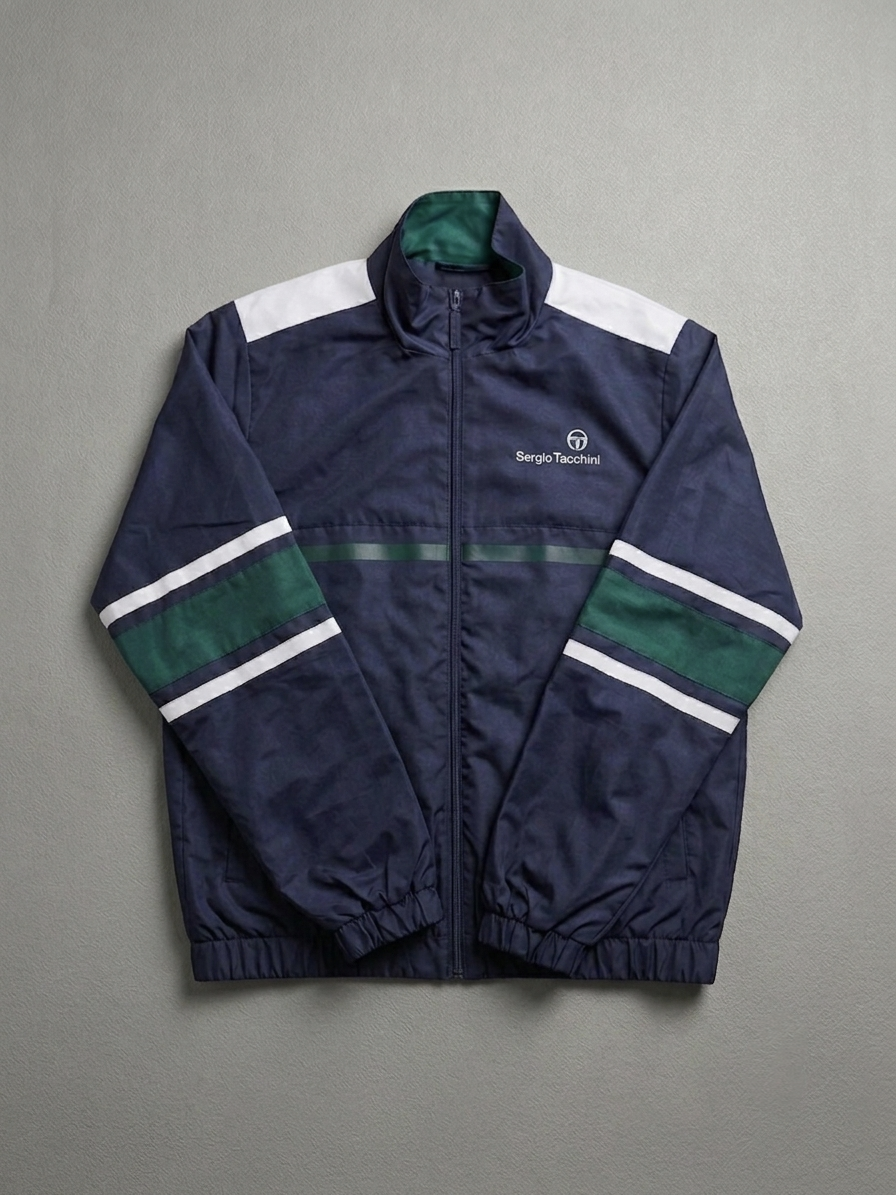 Sergio Tacchini Vintage Ensemble Rétro Marine/Vert – Taille M