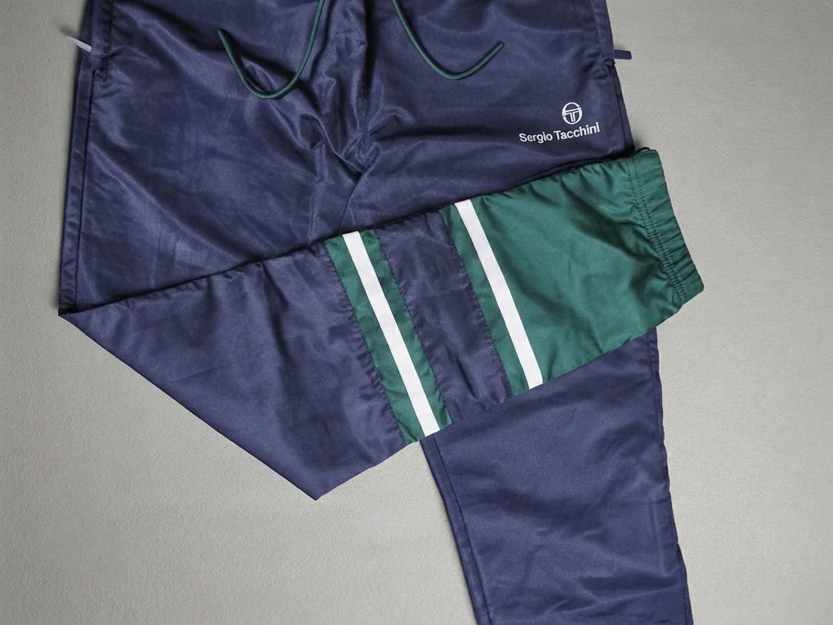 Sergio Tacchini Vintage Ensemble Rétro Marine/Vert – Taille M
