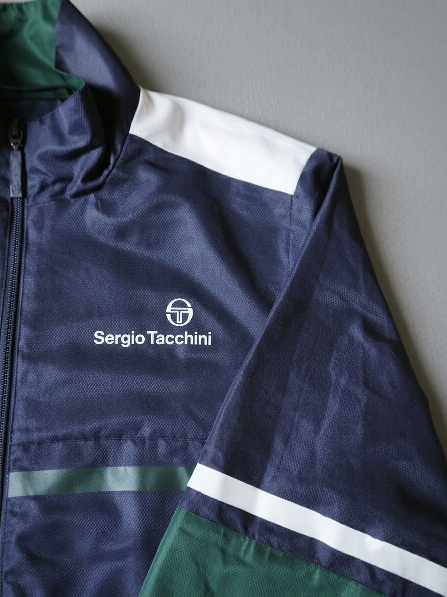 Sergio Tacchini Vintage Ensemble Rétro Marine/Vert – Taille M