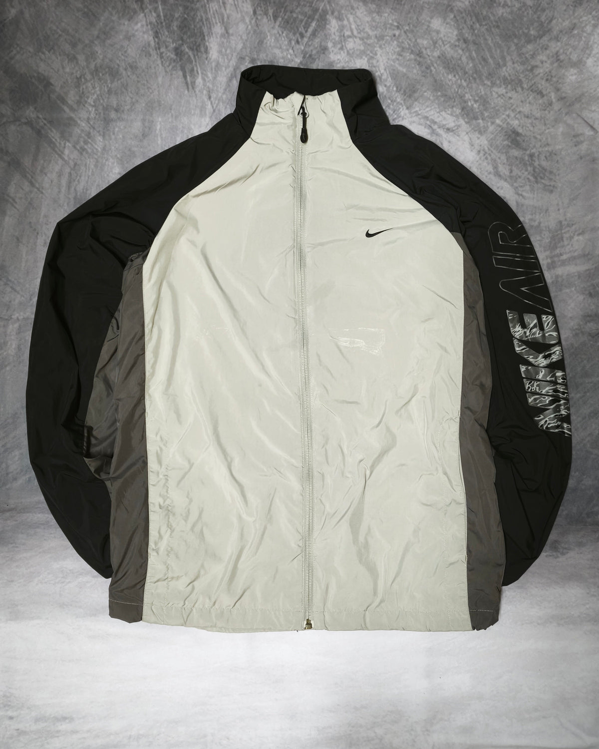 Nike Air Track Jacket Windbreaker Trackjacket Beige/Black Size S